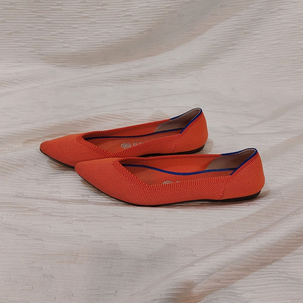 Orange Rothy's Pointed Toe Flats Size 7 - Picture 6 of 13